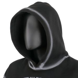 TOPSHOW New Design Dirty Wash 500 Gsm Pullover Cotton <b>Fleece</b> <b>Black</b> Custom Dtg Print Graphic Oversized Heavyweight Hoodie - Product Image 4