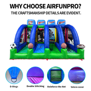 Jeu <span class=keywords><strong>de</strong></span> carnaval gonflable AirFunPro Commercial PVC 4 en 1 avec installation facile pour enfants et adultes, événements en plein air - Product Image 1