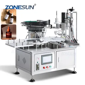 ZONESUN ZS-AFC7A 화장품 에센셜 오일 향수 바이알 아이 드롭 Dropper 병 액체 회전 충전 및 캡핑 기계