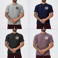 Vintage crewneck T-shirt met korte mouwen, zacht aanvoelend, ideaal voor gym, fitness, casual dagelijks gebruik, tennis, badminton, wandelen en andere activiteiten.