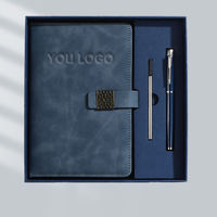 Nouveauté 2027 - Carnet d'affaires en cuir A5, 100 feuilles, reliure cousue, coffret cadeau, impression de logo personnalisée, ensemble cadeau avec stylo