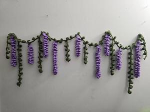 Cortina <span class=keywords><strong>de</strong></span> Ganchillo Hecha <span class=keywords><strong>a</strong></span> Mano con <span class=keywords><strong>Flores</strong></span> <span class=keywords><strong>de</strong></span> Glicinia, Estilo Cottagecore Moderno y Encantador, Longitud Personalizada, para Ventana o Puerta, Estilo Fairycore - Product Image 3