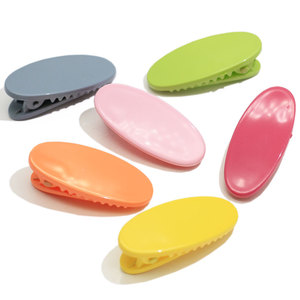 Yaz moda renk Oval plastik timsah bebek saç klipleri plastik çocuklar için tokalarım - Product Image 2