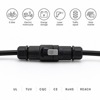 Conector de Cable de Alimentación Industrial M12 de 4 Pines, Impermeable, Macho y Hembra, Conexión Rápida, IP68, 2000 Ciclos de Acoplamiento