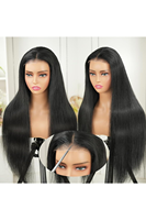 Perruques en cheveux naturels vietnamiens bruts en gros, perruques frontales en dentelle HD 6x4 ultra-lisses couleur naturelle pour femmes noires