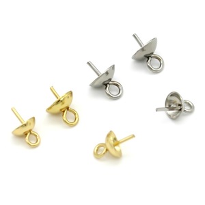 Clous d'oreilles en acier inoxydable, forme demi-lune, or et argent, pour la fabrication de bijoux, accessoires, diamètre 2 mm, Anno Jewelry - Product Image 1