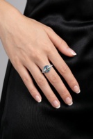 KAVNAR Anneaux ouverts plaqués or blanc en laiton avec coquille d'ormeau et zircon cubique, luxueux, élégants et ajustables pour femmes