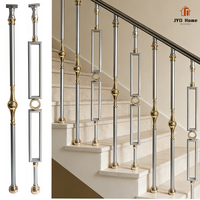 Vente en gros de balustres d'escalier en aluminium-magnésium gris brossé de luxe, en laiton, pour garde-corps intérieur