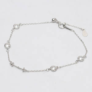 Bracelet en argent S925 avec trou pour cordon, accessoires de bricolage pour femmes, plateau vide pour bijoux en perles semi-finis, broches de mode - Product Image 3