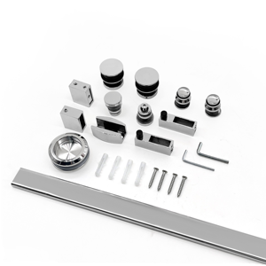 <span class=keywords><strong>Kit</strong></span> de quincaillerie pour porte coulissante en verre pour accessoires de salle de bain, système de porte coulissante en verre - Product Image 1
