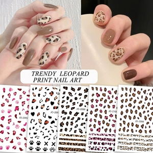 Decoración de <span class=keywords><strong>Uñas</strong></span> DIY, Calcomanías de <span class=keywords><strong>Uñas</strong></span> de PVC Delgadas con Patrón de Leopardo 3D, Adhesivos Autoadhesivos con Estampado <span class=keywords><strong>Animal</strong></span>, Resistentes al Agua y No Tóxicos - Product Image 1