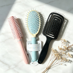 A327 Pettine alla Moda per Massaggio del Cuoio Capelluto, con Denti Arrotondati, in Plastica, Anti-Nodo, Impugnatura Comoda, per Acconciature Femminili - Product Image 1