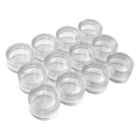 Pot en plastique PS cosmétique 5ml/10ml/15ml/20ml, pot rond transparent pour crème pour le visage, avec bouchon à vis de couleur personnalisée