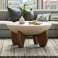 Table basse italienne minimaliste moderne en bois massif Table centrale convertible pour salle à manger et salon Ensemble silencieux pour café
