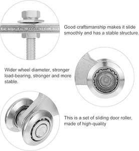 Rueda <span class=keywords><strong>de</strong></span> <span class=keywords><strong>Puerta</strong></span> Corredera <span class=keywords><strong>de</strong></span> Acero Resistente <span class=keywords><strong>de</strong></span> 4 Ruedas con Diseño Plegable para Uso en Exteriores y Cocina - Product Image 5