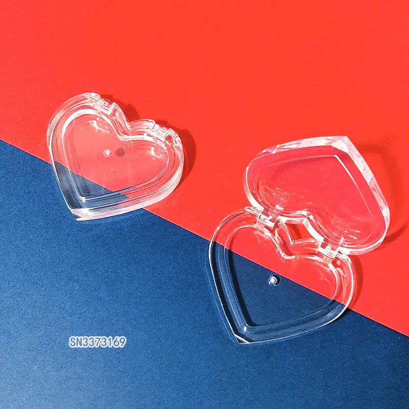 맞춤형 화장품 용기 귀여운 플라스틱 하트 모양 컴팩트 포장 아이 섀도우 블러쉬 용기 케이스