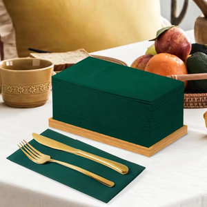 Màu Xanh Lá Cây Biểu Tượng Tùy Chỉnh In Dùng Một Lần <span class=keywords><strong>1</strong></span> Ply Bữa Ăn Tối Khăn Ăn <span class=keywords><strong>8</strong></span> Lần Dust-Miễn Phí Túi Phong Cách Giấy Phụ Kiện Cho Nhà Hàng Bít Tết - Product Image 5