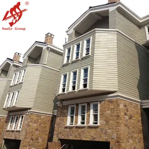 비 석면 방수 우드 그레인 치장 용 벽토 섬유 시멘트 사이딩 클래딩 보드 외부 집 사이딩
