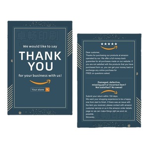 Miễn Phí Thiết Kế Tùy Chỉnh Sang Trọng Cảm Ơn Bạn Thẻ Chào Mừng Kinh Doanh In Ấn Gói Giấy Thăm Đen Nổi Lá Vàng Phong Bì - Product Image 5