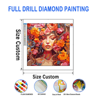 Peintures au diamant personnalisées, portrait de fille, peinture au diamant 5D, impression sur toile, vente en gros de peintures au diamant sur toile