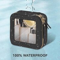 Imperméable à l'eau lavage brosse peau femmes Portable clair mignon Mini étanche voyage cosmétique or fermeture éclair voiture essentiels petit sac de maquillage