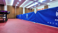 Filet de protection professionnel pour ping-pong d'intérieur - Barrière de terrain portable en acier et tissu Oxford pour un entraînement facile
