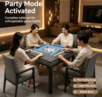 Table de mahjong électrique haut de gamme pour 4 joueurs avec pieds en acier inoxydable et système de mélange automatique pour salle de jeux à domicile