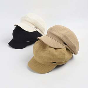 Gorra de boina a cuadros de 8 paneles para primavera/verano, estilo Newsboy, color liso, para mujer, ideal para moda y uso casual. - Product Image 1