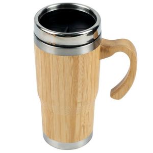 Taza de Café de Bambú con Aislamiento Térmico de Doble Pared, Ecológica y con Logotipo Personalizado - Product Image 1