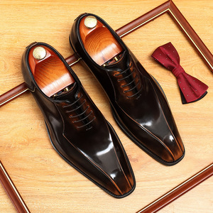 Zapatos de hombre de lujo y a la moda con cordones, combinación de colores azul y marrón, diseño de zapatos Oxford de estilo italiano. - Product Image 6