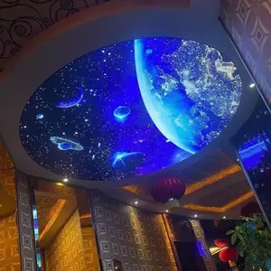 ZHIHAI ท้องฟ้าสีฟ้าด้านนอกลายกาแล็กซี่ UV,ตกแต่งภายในโรงแรมเพดาน Pvc แขวน3d น้ำหนักเบาสวยงาม