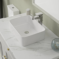 Évier de jardin en céramique blanche de Chine, lavabo minimaliste, lavabos de salle de bain design