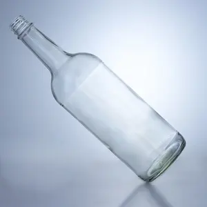 Fabricante botellas de vodka a granel 750ml 1000ml para licor con tapón de rosca de metal