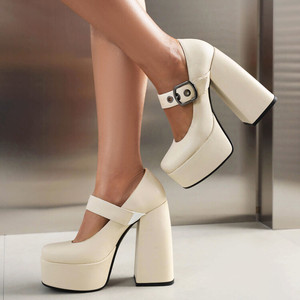 Chaussures à plateforme pour femmes, talons épais sexy pour femmes - Product Image 1