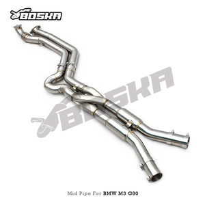 ท่อไอเสียกลางแบบกำหนดความยาวเองได้ รุ่น Z Pipe สำหรับ BMW M2/M3/M4 G80/G82/G87/G8X 3.0T ปี 2021-2024 ยี่ห้อ Boska ผลิตจากสแตนเลส หนา 1.5 มม. - Product Image 2