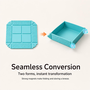 Food Grade Silicone Foldable Tray Mat 2 in 1 Multifunctional <b>Heat</b> Resistant Non-Slip Storage Basket for Kitchen Outdoor Camping - Product Image 3