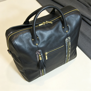 Women <b>Large</b> Capacity Top Handle Handbag Print Trim Tassel Zipper Detachable Strap Office <b>Work</b> Shoulder <b>Bag</b> - Product Image 6