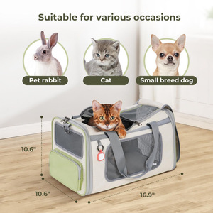 Sac à dos portable pour chat pour les voyages, sac souple pour animaux de compagnie pour les voyages en avion, extensible pour les voyages en avion, sac respirant pour chien pour les trajets en voiture - Product Image 2