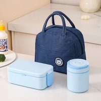 Boîtes à lunch bento en plastique personnalisées, étanches, pour enfants et adultes, avec pot à soupe