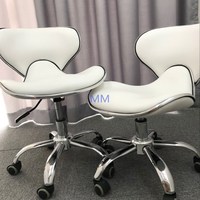 Tabouret de salon de beauté durable avec pompe hydraulique, base chromée, rotation à 360 degrés, hauteur réglable, chaise de barbier pour hôpital et extérieur