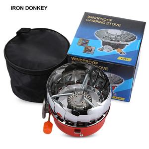 IRONDONKEY Camping en plein air coupe-vent Lotus poêle tête cuisson Barbecue Long réservoir de gaz Type de carte cuisinière à gaz - Product Image 4