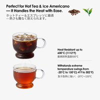 Mug en verre bleu avec anse, 260 ml/8,88 oz, en borosilicate coloré, style américain, sans BPA, compatible micro-ondes et lave-vaisselle, texture arrondie pour