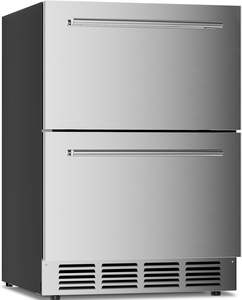 Réfrigérateur à double tiroir en acier inoxydable pour boissons, vins et bières, idéal pour la maison, le magasin ou le bureau - Product Image 2