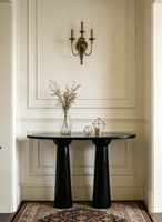 Meubles d'entrée modernes minimalistes de luxe sur mesure, table d'entrée en marbre noir, consoles en marbre naturel