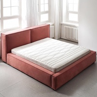 Cama Doble Moderna y Sencilla de Color Rosa para Dormitorio u Hotel, con Estructura de Sofá Cama