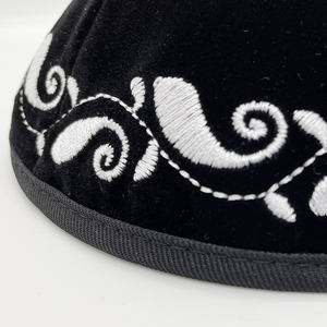 Terciopelo Negro Kippah Yarmulke Judío <span class=keywords><strong>Kipa</strong></span> Judaica Yamaka Kippa Yamakah Yarmulka <span class=keywords><strong>Sombrero</strong></span> Hombres o Niños Israel - Product Image 2