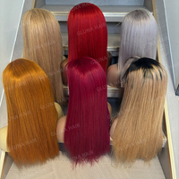 Perruques sans colle en cheveux humains, pré-épilées, prêtes à porter, lisses, perruque frontale en dentelle HD 13x6, cheveux vietnamiens bruts alignés sur les cuticules