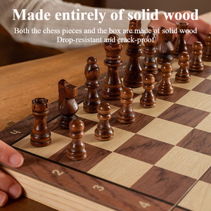 Klappbares Magnetisches Holz-Schachbrett Internationales Schach für Kinder Schüler Training Wettkämpfe - Product Image 5
