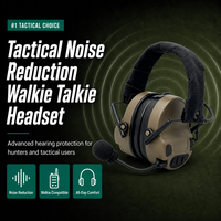 Casque de protection auditive électronique tactique mince NRR 25 dB pour le tir et la chasse sur le stand de tir