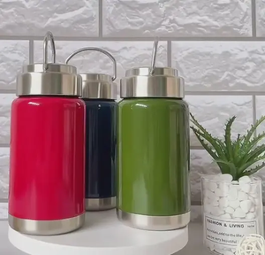 350ml Double Wall Stainless Steel Portable Sport <b>Bottle</b> Outdoor Travel Flask Handle Lid 12-24hr Customized Color Logo - Product Image 6